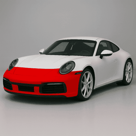 Partial Front PPF paint protection film coverage diagram
